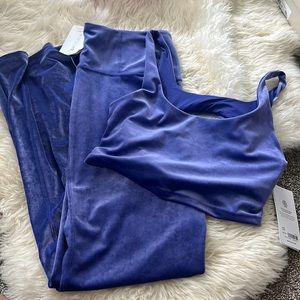 Athleta Elation Velvet Set in purple